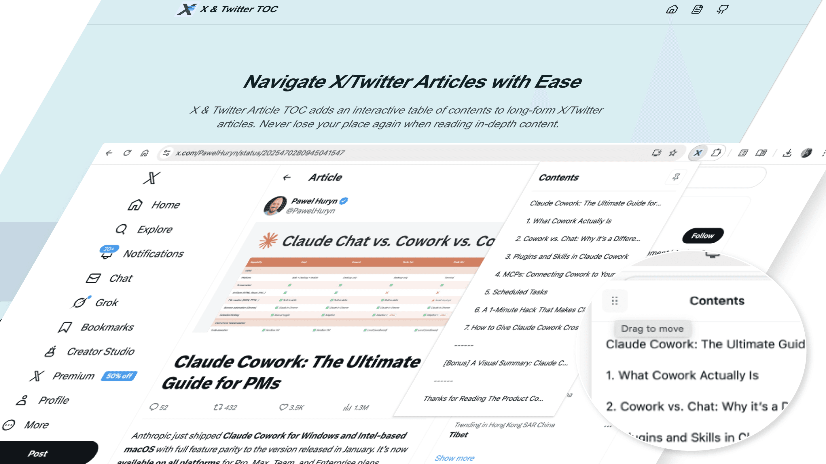 X & Twitter Article TOC - Project screenshot